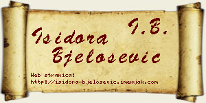 Isidora Bjelošević vizit kartica